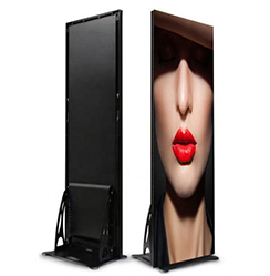 Indoor P2.5mm Potable Digital led poster display screen screen video with wheels for rental and fixed installation