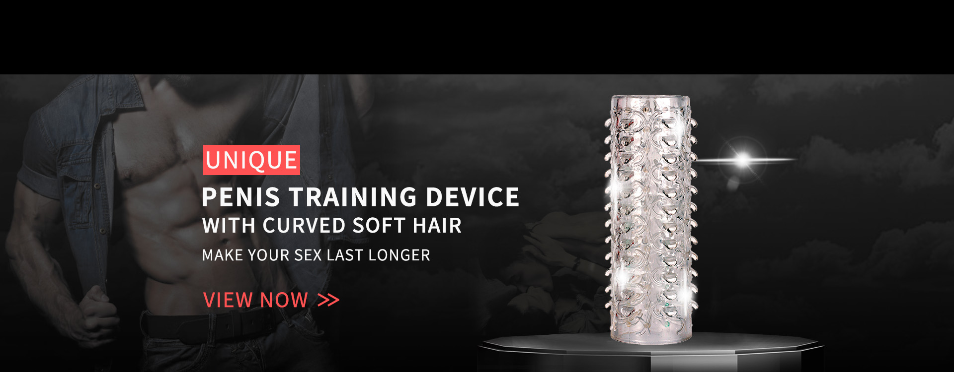 Unique penis training device with curved soft hair