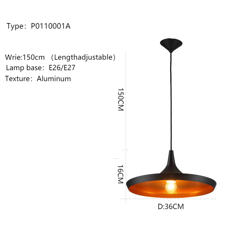Aluminium shade chandelier