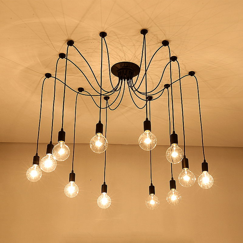 DIY առաստաղ Spider կախազարդի լույս