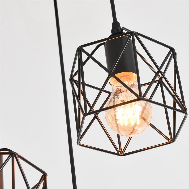 European style iron birdcage black retro chandelier