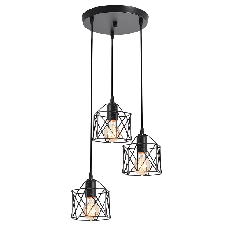 European style iron birdcage black retro chandelier