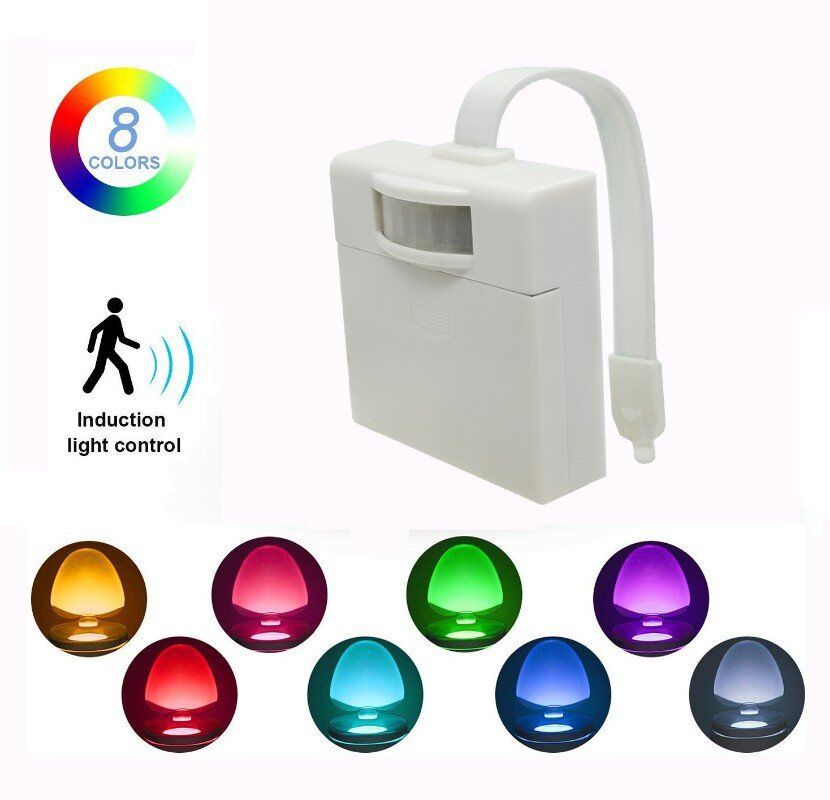 Led Toilet light motion sensor 8 Color led batteries motion backlight toilet light wc bathroom night light