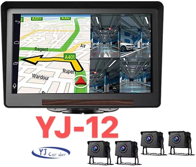 Versioni në internet 4G i kamionit të madh 10,1 inç me ekran monitorimi me katër drejtime, rrjeti 4G me platformën e menaxhimit të pozicionimit CMSV6, imazhi përmbys