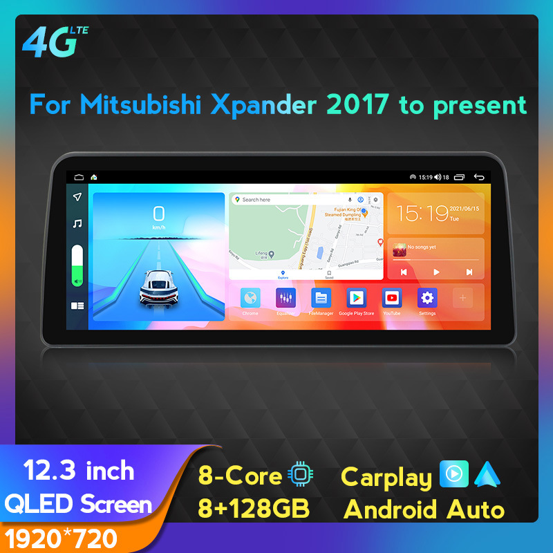 Inatumika kwa Mitsubishi Xpander 2017 Android mashine ya kusogeza ya ndani ya gari inchi 12.3