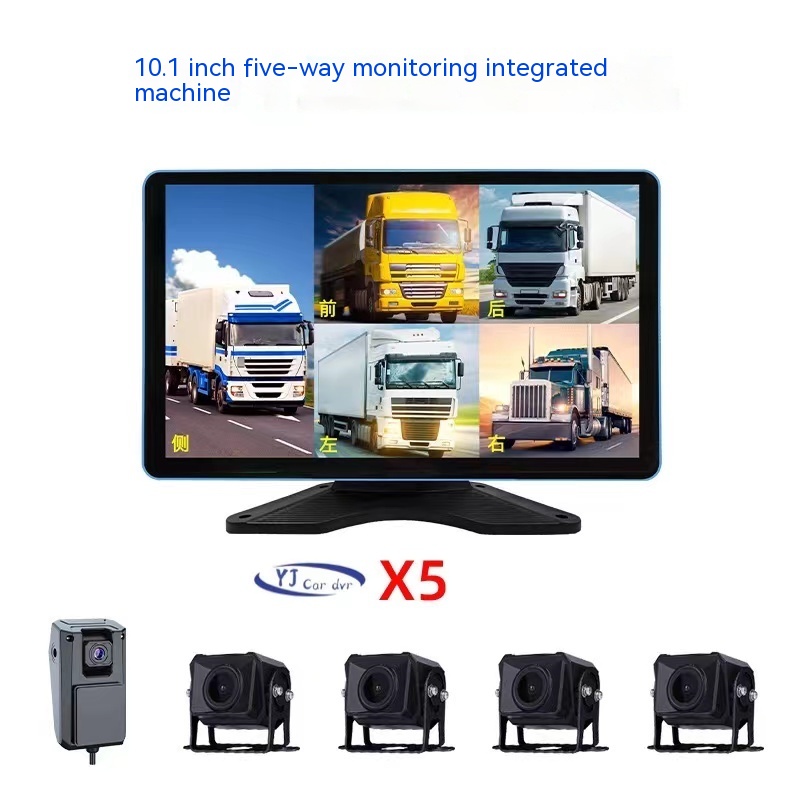 Big Truck 10,1 Zoll Bildschirm 5 Linsen Sprachsteuerung Touchscreen All-in-One-Maschine, 5 Linsen gleichzeitig Videoaufzeichnungsfunktion