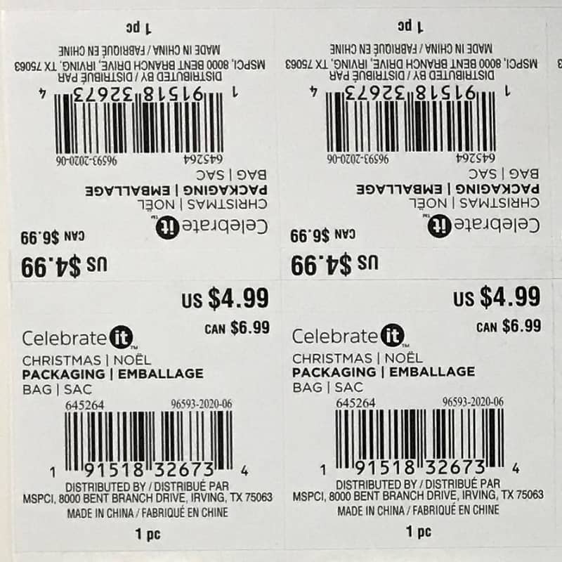 Clothing barcode label